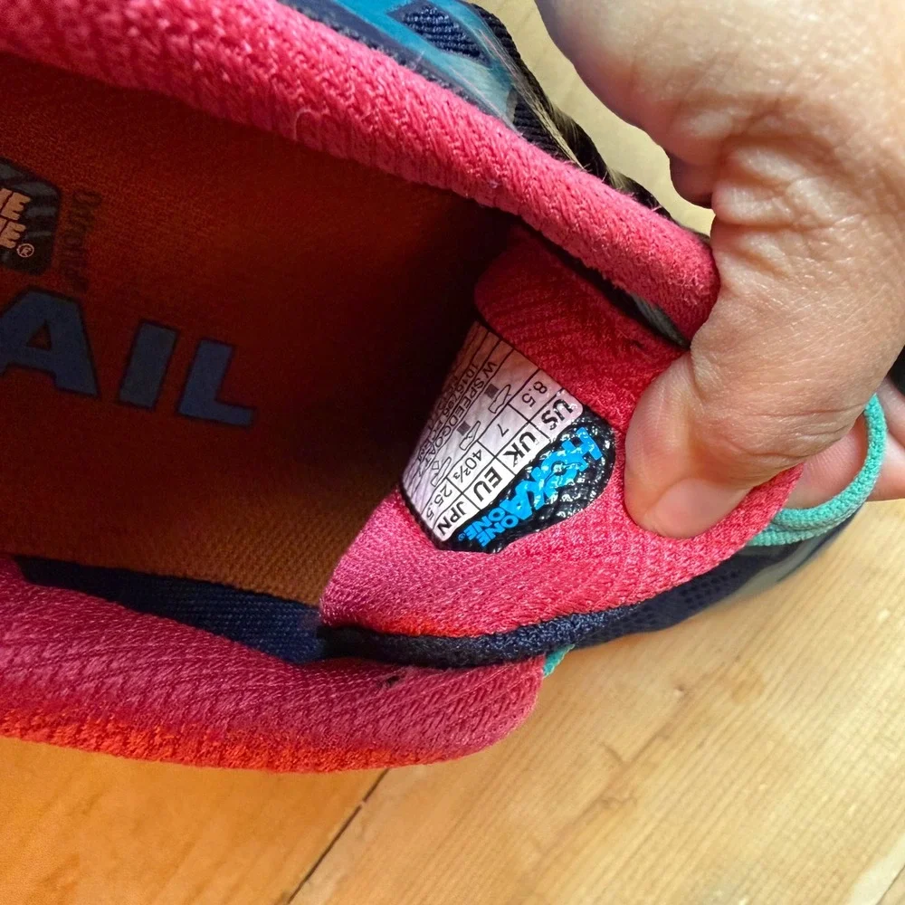 Hoka One One Speedgoat 2 Trail Running Shoes Blue Pink Womens 8.5 1016791 - Picture 7 of 7